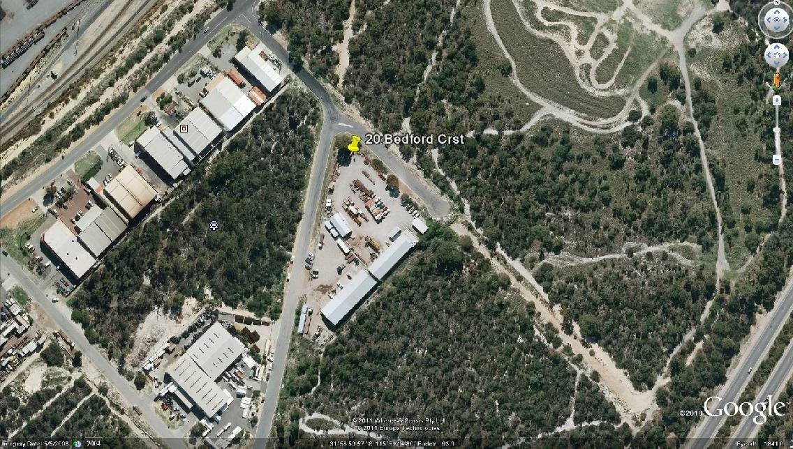 Aerial view of Bedford Crescent Forrestfield commercial site